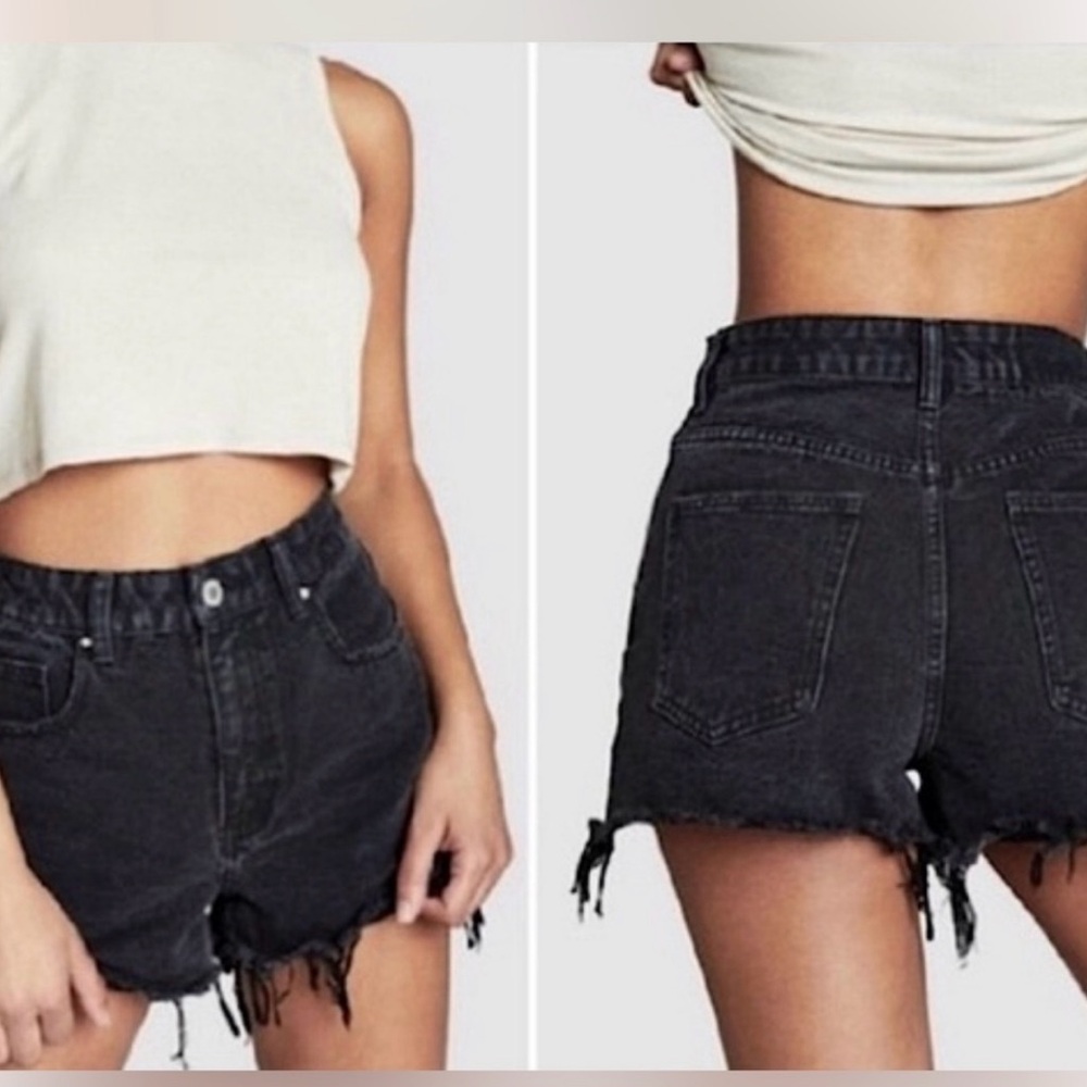 - Zara Black Womens Denim Jean Cut Off Shorts Size 8
